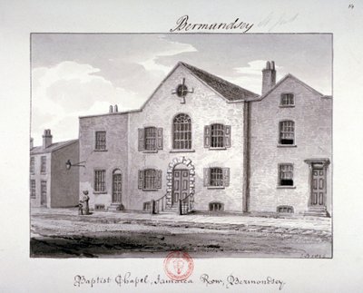 Pohled na baptistickou kapli na Jamaica Row, Bermondsey, Londýn, 1826 od John Chessell Buckler