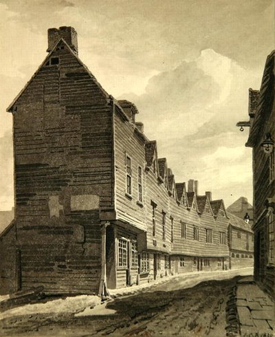 Pohled na Folly v Dockhead, Bermondsey od John Chessell Buckler