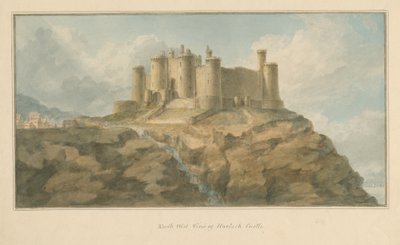 Wales – Mouthshire – hrad Harlech, 1800 od John Chessell Buckler