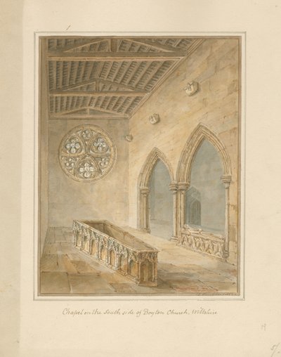 Wiltshire - Boyton Church - Chapel, 1812 od John Chessell Buckler