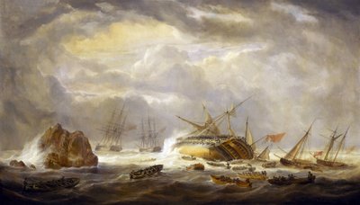 Napoleonské války (1803-1815): ztráta "Magnificenta", 25. března od John Christian Schetky