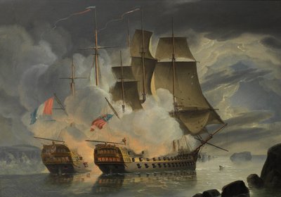 Zuřivá bitva mezi lodí H.M.S. Mars a francouzskou lodí 