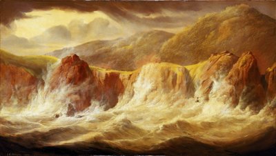 Záchrana nákladu a pokladů z HMS "Thetis" u mysu Frio v Brazílii poté, co se fregata 4. prosince potopila. od John Christian Schetky