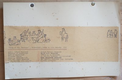 Skupina v chatě, Bournehill, 1858 (inkoust na papíře) od John Christian Schetsky