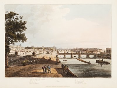 náměstí a most Concorde; Garde Meuble; Thuilleries; The Bridge Reunion, ilustrace z 