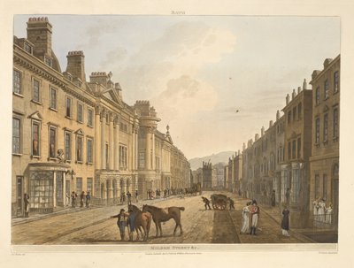 Milsom street.Bath, ilustrovaná řadou pohledů, z kreseb J. C. Nattese; s popisy ke každé desce.John Claude Nattes1806 od John Claude Nattes