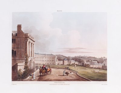 Půlměsíc, z „Bath Illustrated by a Series of Views“, 1806 od John Claude Nattes