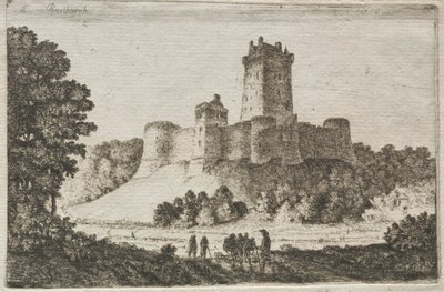 Hrad Borthwick z východu od John Clerk of Eldin