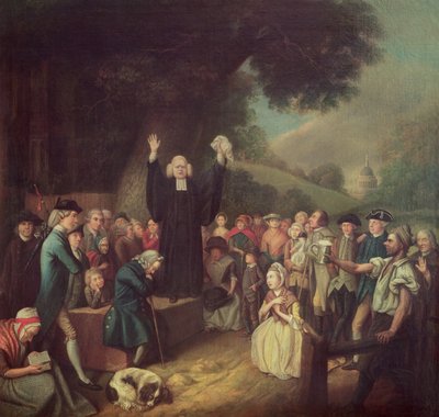 Kázání George Whitefielda od John Collet