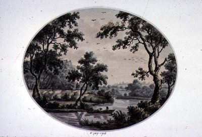 Scéna u řeky (kresba) od John Collet
