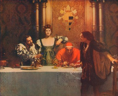 Sklenka vína s Caesarem Borgiou, 1893, 1914 od John Collier