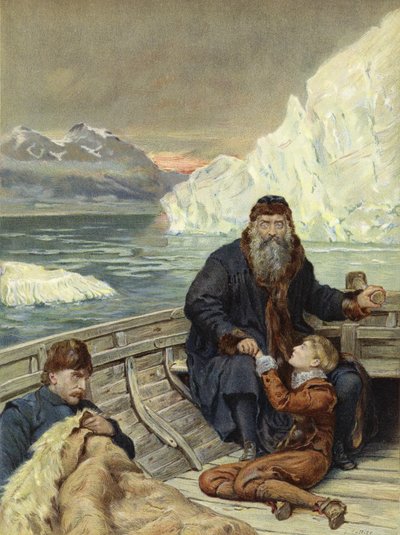 Poslední cesta Henryho Hudsona (chromolitho) od John Collier