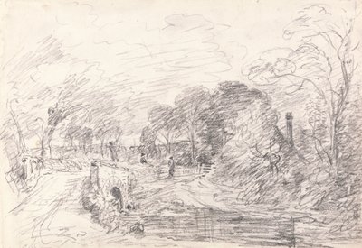 Most poblíž Salisbury Court, možná Milford Bridge od John Constable