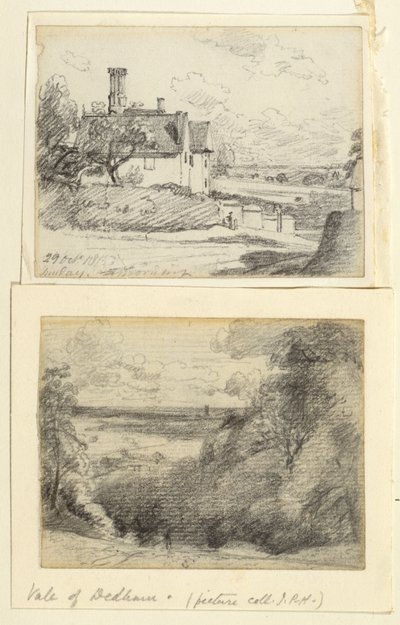 A Manor House, 1815, a Dedham z blízkosti Gun Hill, Langham, c.1815 od John Constable