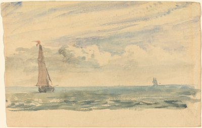Přímořská krajina se dvěma plachetnicemi od John Constable