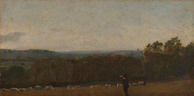 Pastýř v krajině dívající se přes Dedham Vale směrem k Langhamu od John Constable