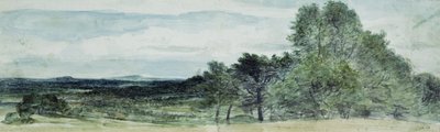 Pohled na Hursley, Hampshire, 1804 (černá křída a akvarel) od John Constable
