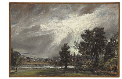 Pohled na Salisbury (olej na papíře položený na plátně) od John Constable