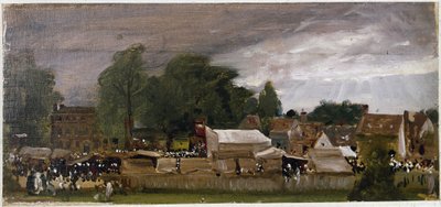 Vesnický jarmark, pravděpodobně ve východním Bergholtu (olej na plátně od John Constable