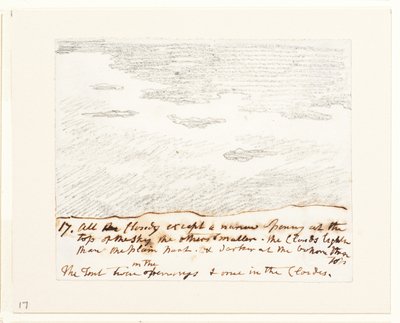 Studie mraků (podle knihy Alexandra Cozense "Engravings of Skies"), asi 1822-23 (grafit na papíře) od John Constable