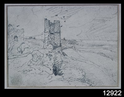 Chaty na vysokém břehu, 1834 od John Constable