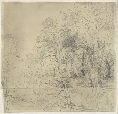 Cowdray Castle, viděný mezi stromy od John Constable