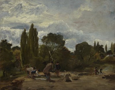 Mlátící tuříny, východní Bergholt, kolem 1812-15 od John Constable
