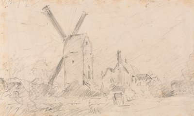 Krajina s větrným mlýnem od John Constable