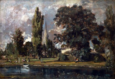 Katedrála v Salisbury a Leadenhall od řeky Avon od John Constable