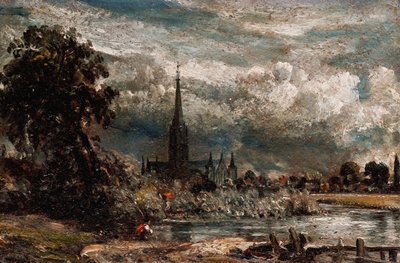 Katedrála v Salisbury z Long Bridge poblíž Fisherton Mill od John Constable