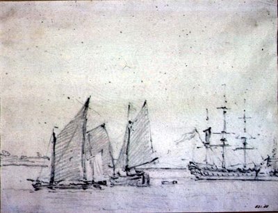 Doprava po Temži (grafit na papíře) od John Constable