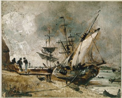 Přeprava po Orwellu poblíž Ipswiche (olej na plátně od John Constable