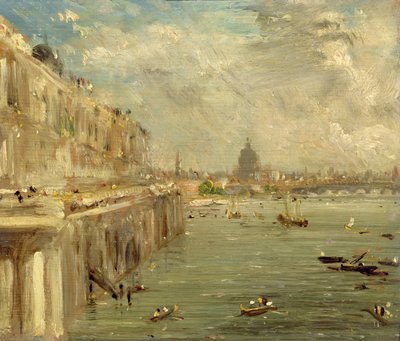 Somerset House Terrace od Waterloo Bridge, c.1819 od John Constable