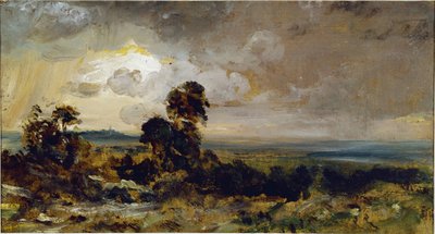 Bouřlivý západ slunce v Hampsteadu (olej na plátně od John Constable