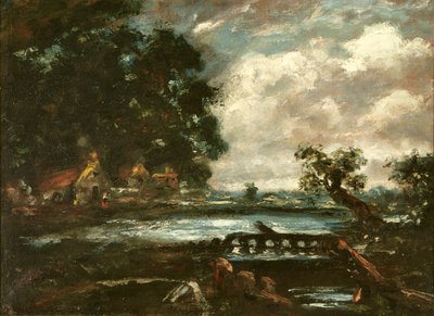 Studie k obrazu The Leaping Horse (Pohled na řeku Stour) (olej na plátně) od John Constable