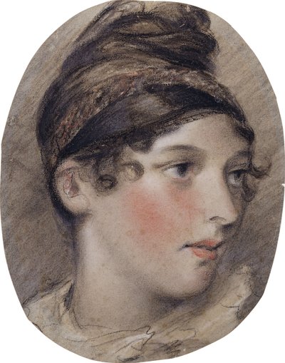 Studie o hlavě dámy z profilu, 1808 od John Constable