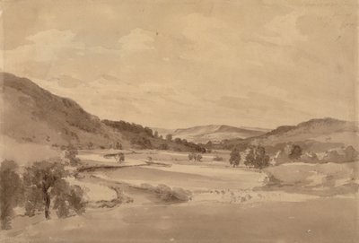 Údolí Derwent s Chatsworth v dálce od John Constable