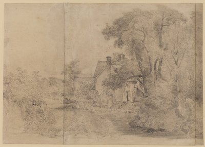 Willy Lotts House, East Bergholt, cca 1820 (černá křída na papíře) od John Constable