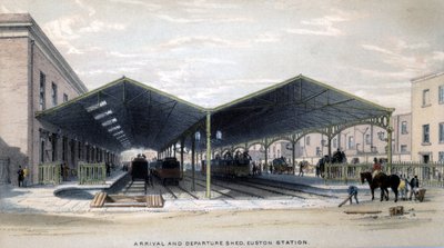 Přílet a odlet Shed, Londýn, 1839 od John Cooke Bourne