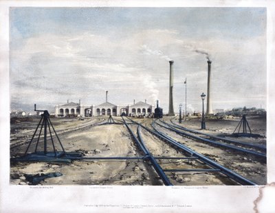 Strojovna Camden Town, 1838 od John Cooke Bourne