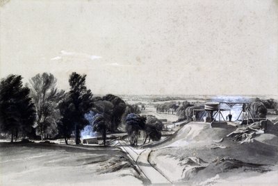 Shora, Kilsby Tunnel, Northamptonshire, 20. července 1837 (pero, inkoust a mytí na papíře) od John Cooke Bourne