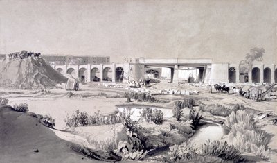 Hampstead Road Bridge, 5. října 1836 (pero, inkoust a mytí na papíře) od John Cooke Bourne