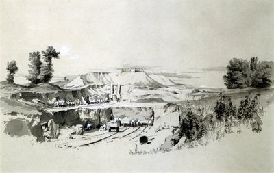 Linslade Tunnel, 23. června 1837 (pero, inkoust a mytí na papíře) od John Cooke Bourne
