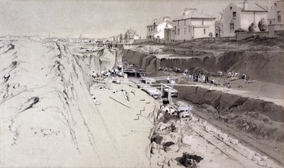 Park Village, 26. srpna 1836 (pero, inkoust a mytí na papíře) od John Cooke Bourne