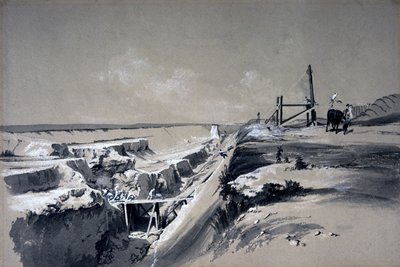 Tring Cutting, Hertfordshire, 30. léta 19. století (pero a inkoust a mytí na papíře) od John Cooke Bourne