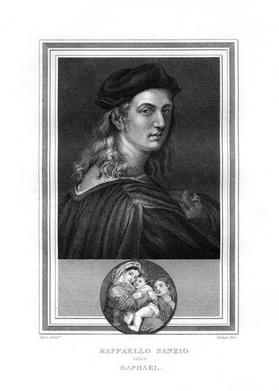 Raphael nebo Raffaello, mistr malíř a architekt florentské školy, 1825. od John Corner