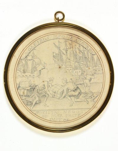 Návrh medaile na památku Instituce společnosti South Sea Company od John Croker