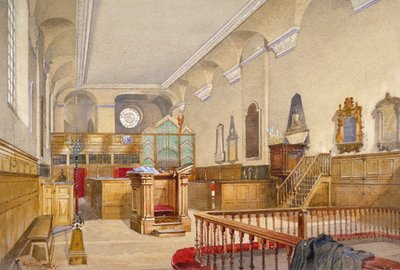 Vnitřní pohled na kostel svatého Michaela, Wood Street, City of London, 1888 od John Crowther