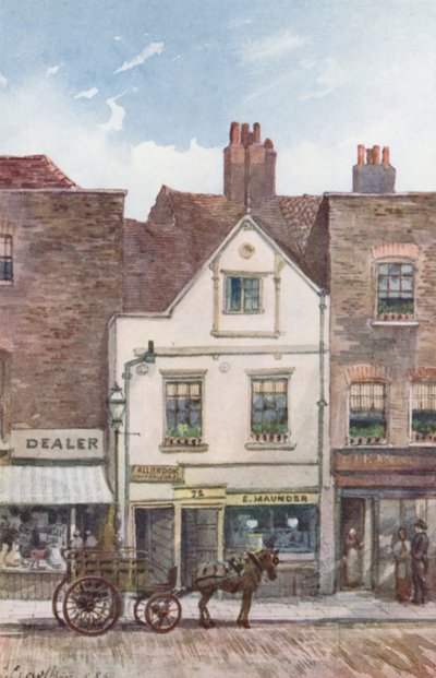 Ztracený Londýn: Cheyne Walk, Chelsea (barevná litografie) od John Crowther