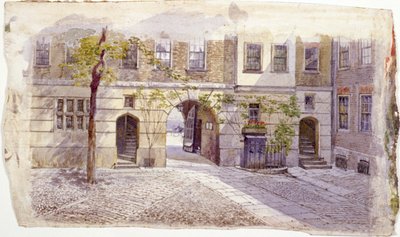 Pohled od vchodu do Staple Inn, Londýn, 1882 od John Crowther